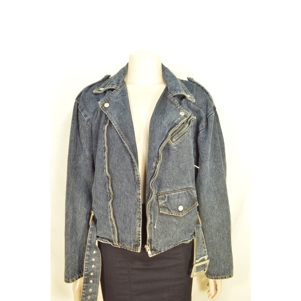 Vintage Jordache jeans jacket M denim Moto style